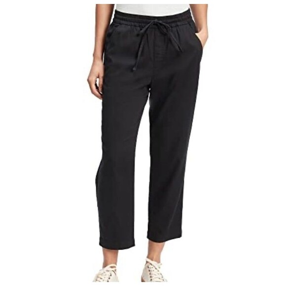 GAP Womens Easy Straight Pull-on Pants True Black Size Large Tall New With Tags - Picture 1 of 8